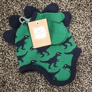 9-18 month dinosaur hat and mittens